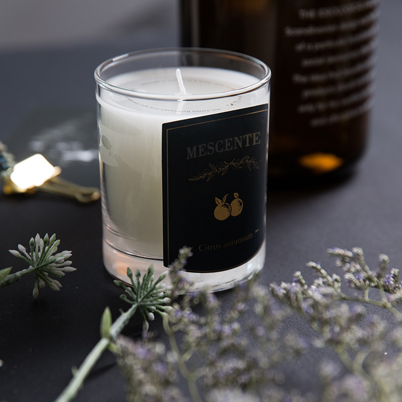 Vela perfumada de cera de soja con etiqueta privada de masaje de lujo decorativa personalizada M&Scent