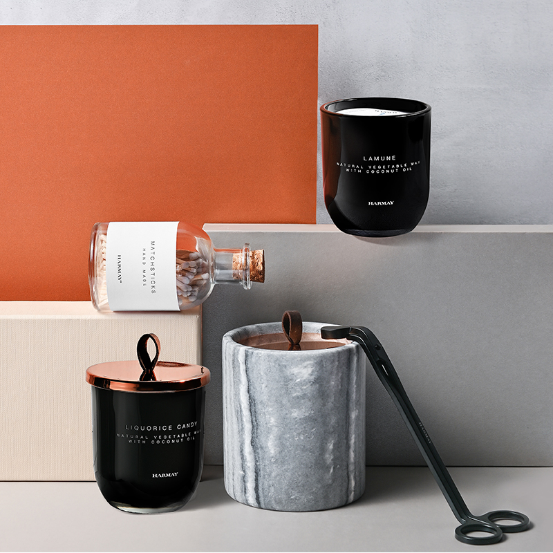 M&Scent vende al por mayor velas de cera de soja perfumadas de cristal de cristal negro con etiqueta privada de decoración personalizada de lujo