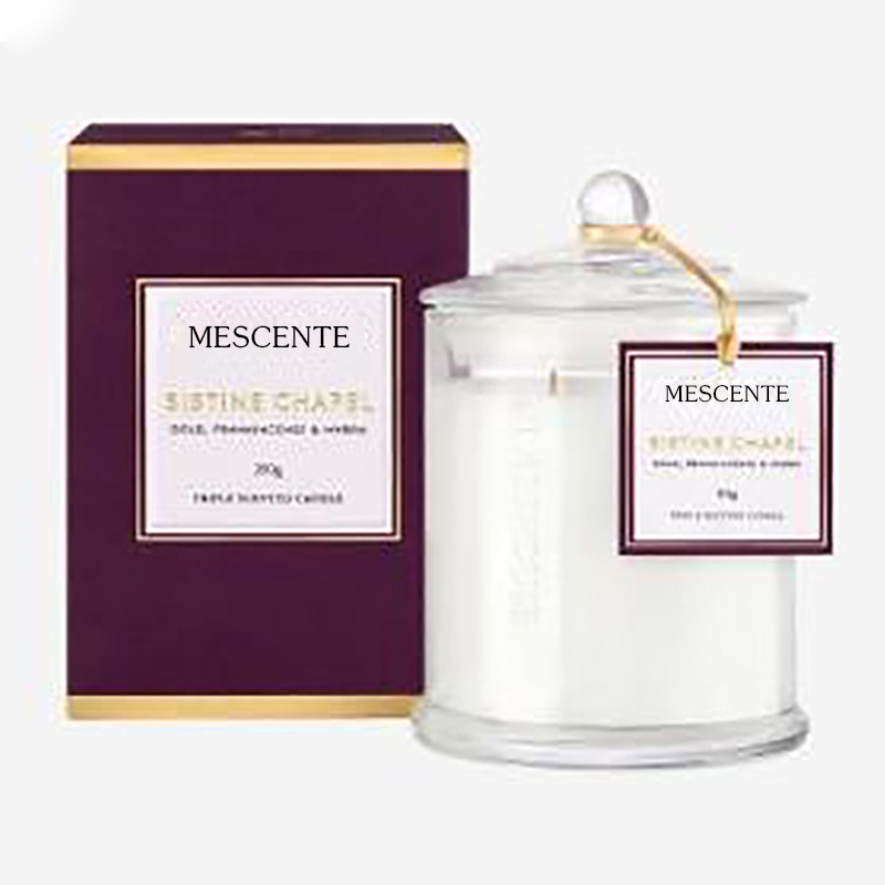 M&Scent vende al por mayor velas de soja perfumadas con tarro abovedado navideño personalizado de lujo con etiqueta privada con tapa