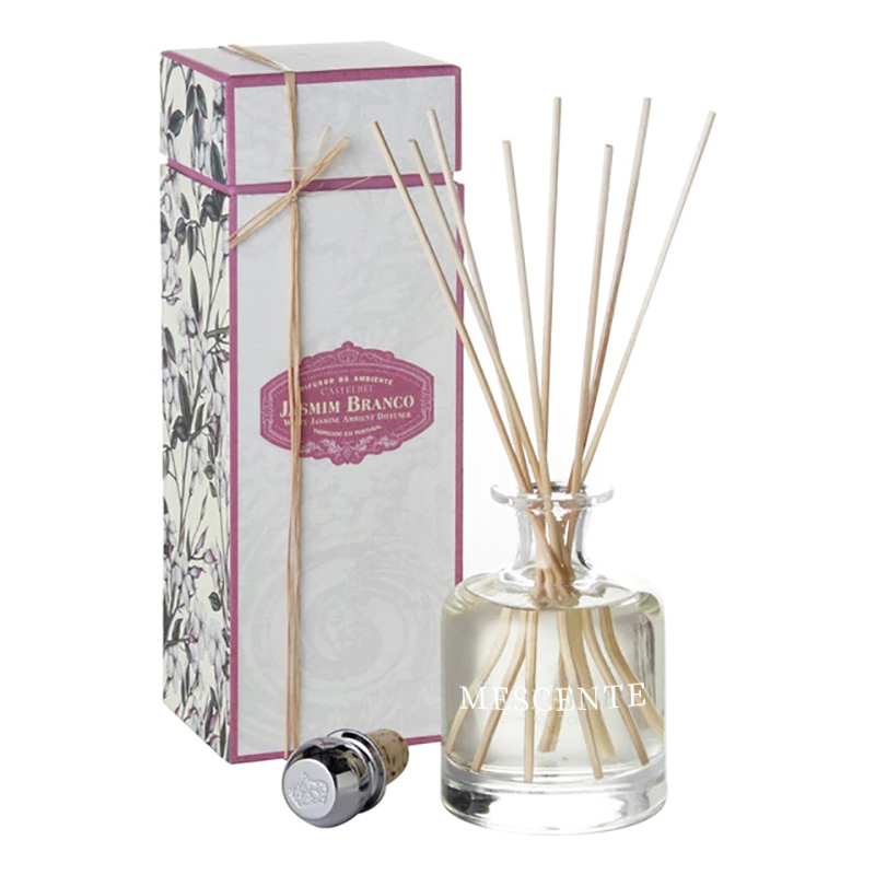 Primavera de lujo 400 ml Botellas rosadas ecológicas Cemento Cuero gris Magnolia Aroma Palos de flores Difusor de láminas