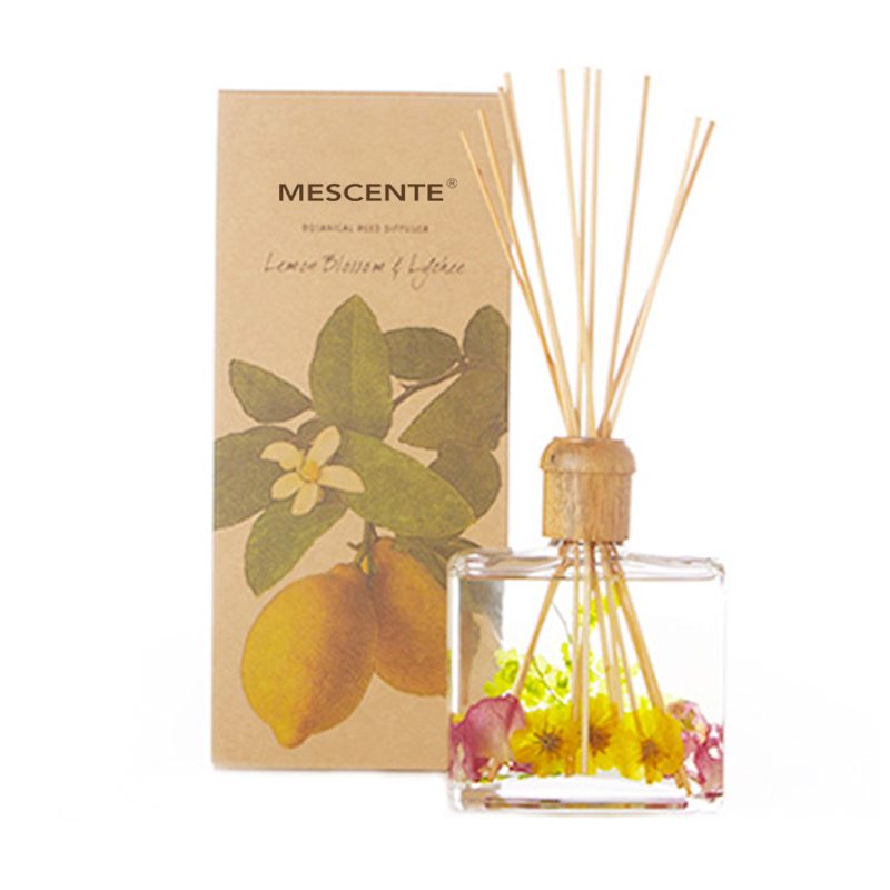 Difusor de láminas de aroma de madera de sola flor personalizado de lujo de alta calidad al por mayor con etiqueta privada con caja