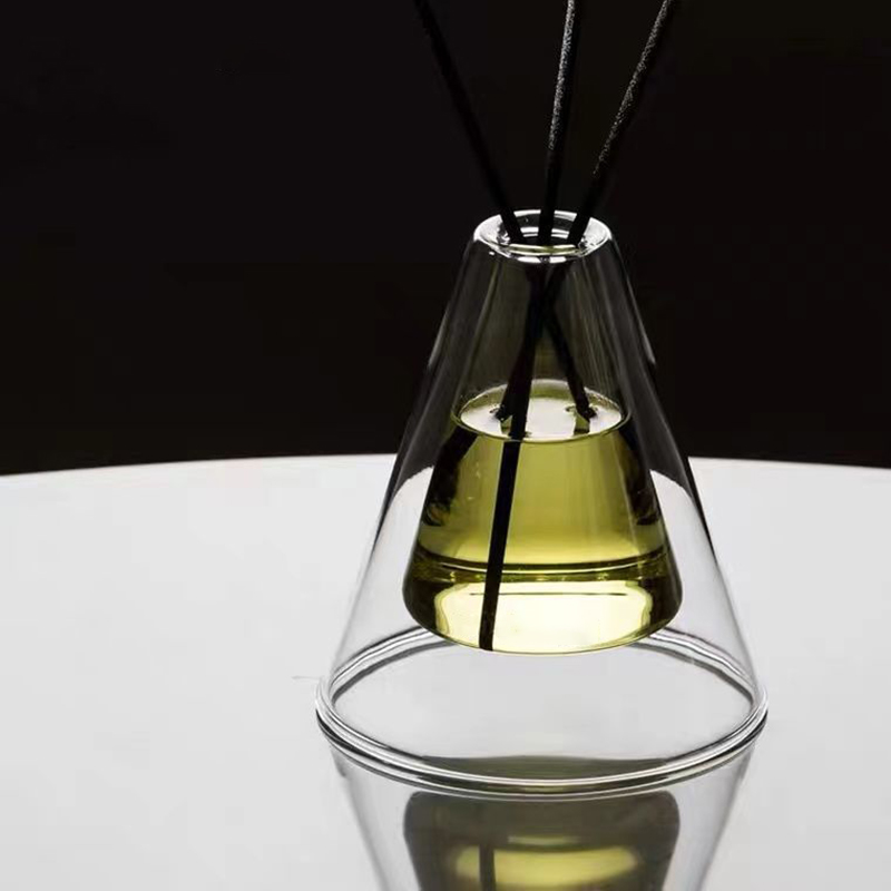 Personalizado grande Hex Essenza botella de vidrio única blanco esmerilado Extra aire Aroma Reed difusor fragancia casera, difusores de caña Navidad