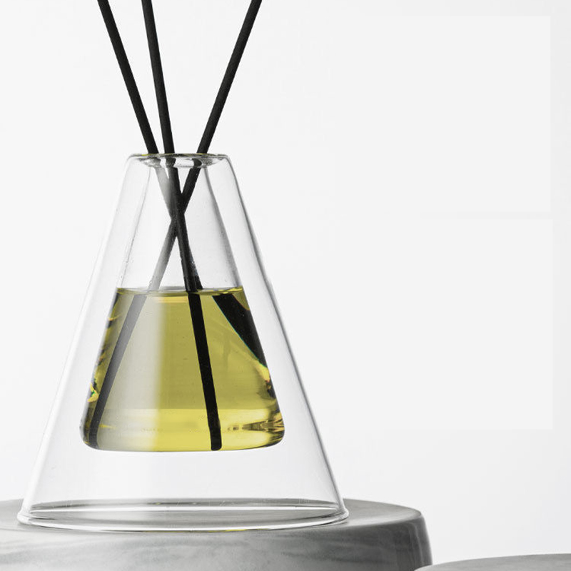 Personalizado grande Hex Essenza botella de vidrio única blanco esmerilado Extra aire Aroma Reed difusor fragancia casera, difusores de caña Navidad