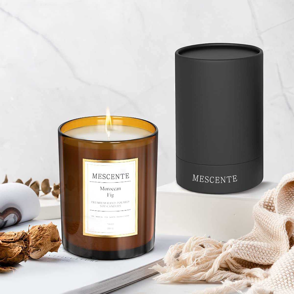 M&Scent vende al por mayor el sistema de regalo de velas de cera de soja perfumadas con etiqueta privada personalizada de lujo a granel