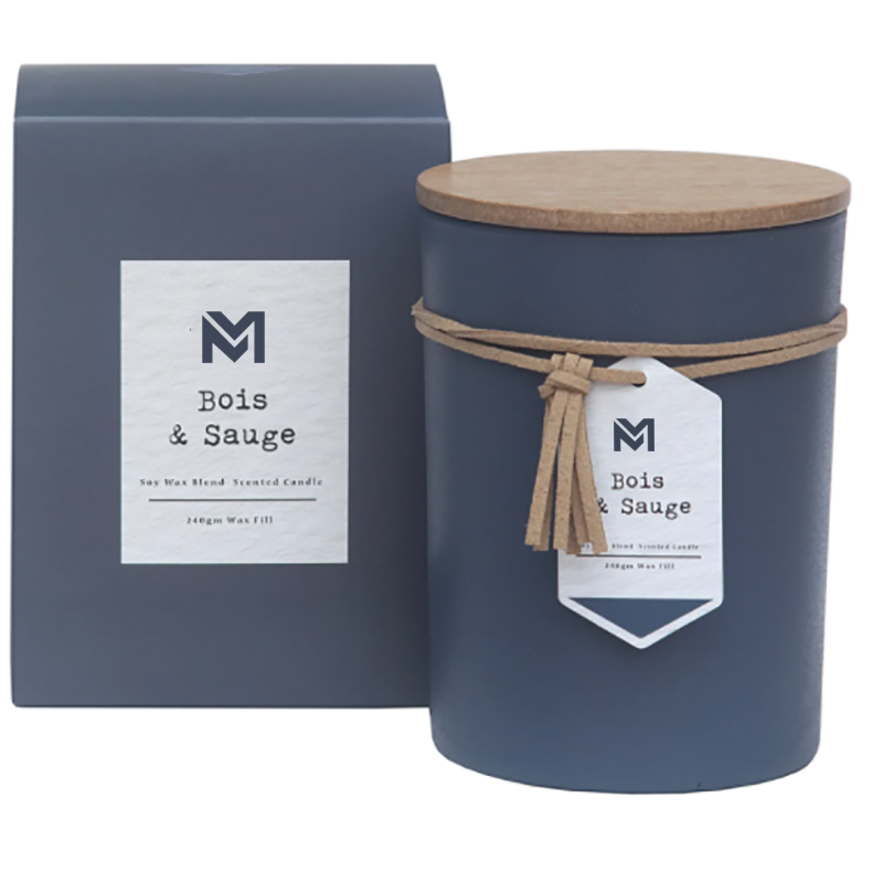 El regalo de madera de la vela de la cera de soja del olor del Aromaterapia de la tapa de la etiqueta privada de la venta al por mayor del olor de M&S fijó en el tarro de cristal