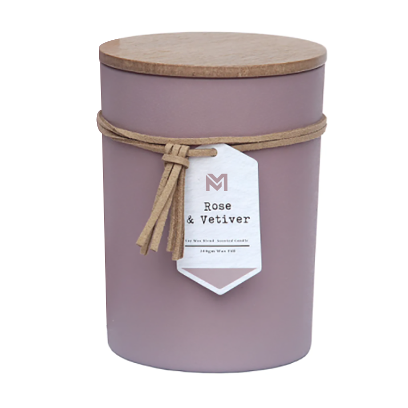 El regalo de madera de la vela de la cera de soja del olor del Aromaterapia de la tapa de la etiqueta privada de la venta al por mayor del olor de M&S fijó en el tarro de cristal