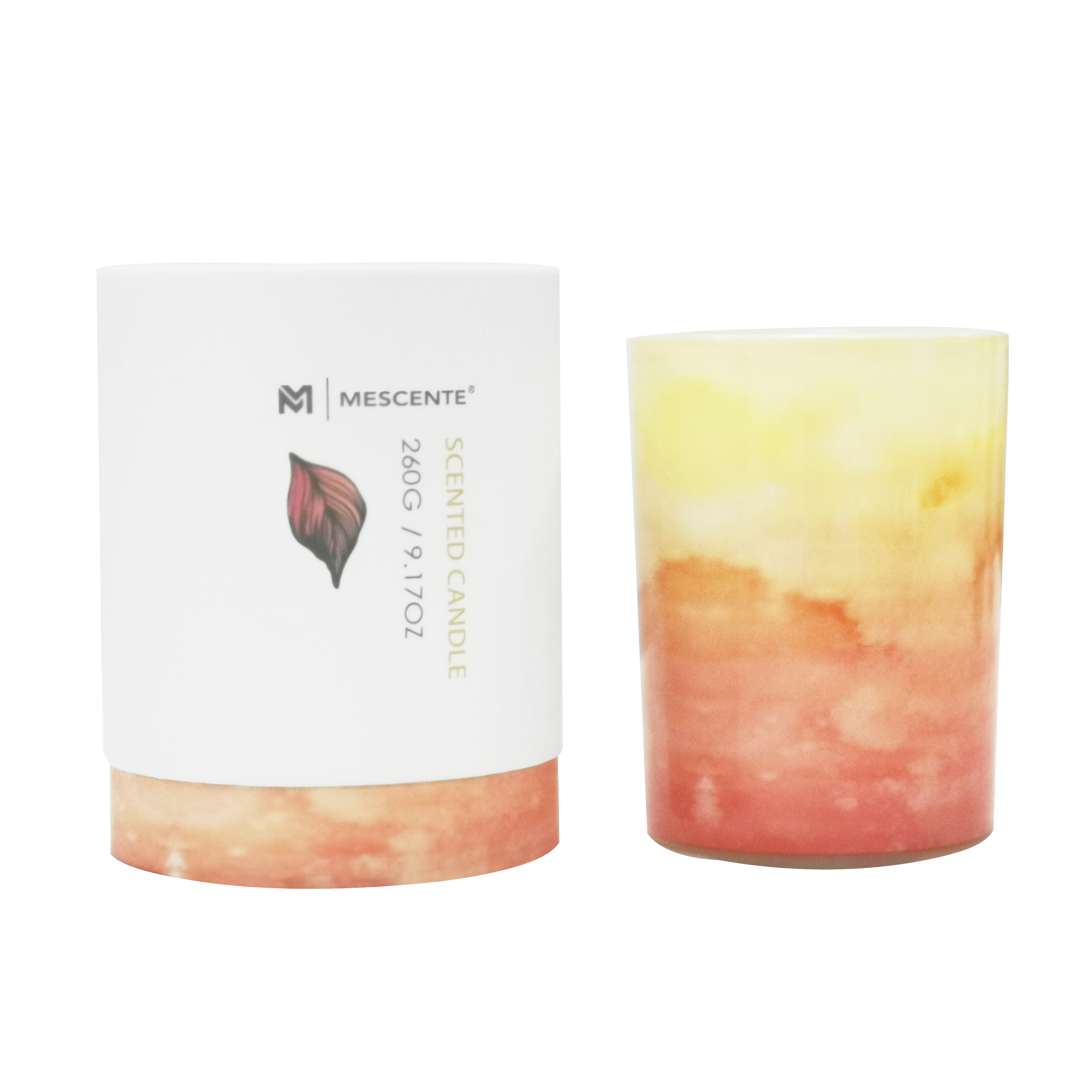 M&Scent vende al por mayor la vela de palma del tarro de cristal verde de la etiqueta privada, velas espirituales