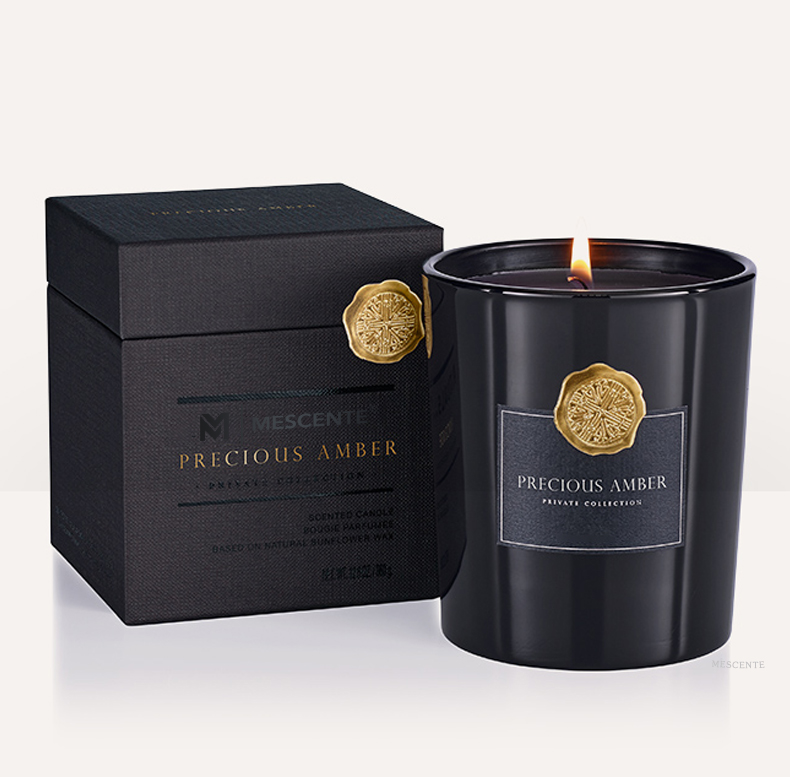 Los tarros de cristal decorativos personalizados de lujo de la etiqueta privada de M&Scent perfumaron la vela de la cera de soja.
