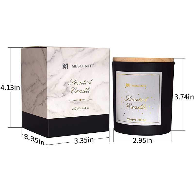 M&Scent Logotipo personalizado Mini botella de cristal redonda Velas perfumadas de cera de soja de café fuerte con caja a granel
