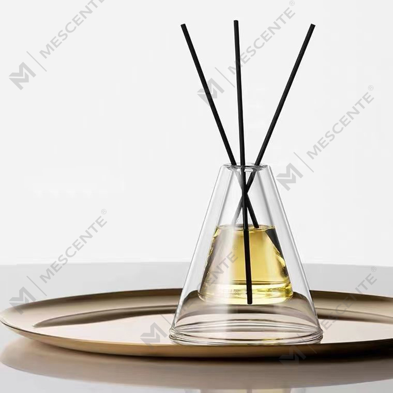 Botella de vidrio única Hex Essenza grande personalizada con aroma a aire extra esmerilado blanco Difusor de láminas Fragancia para el hogar, difusores de láminas Navidad