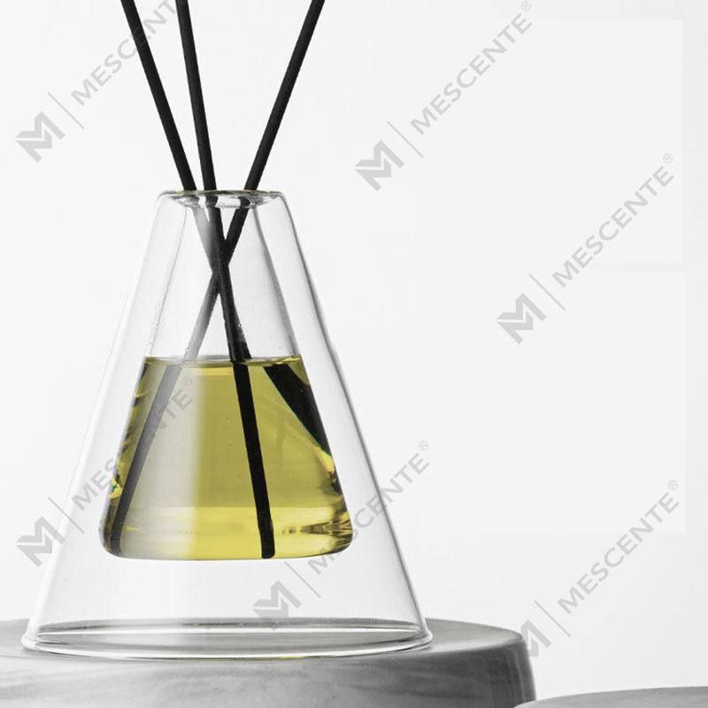 Botella de vidrio única Hex Essenza grande personalizada con aroma a aire extra esmerilado blanco Difusor de láminas Fragancia para el hogar, difusores de láminas Navidad