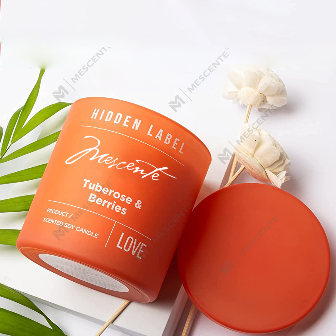 Velas de cera de soja perfumadas con cristales en frascos negros de marca privada de lujo al por mayor de M&Scent