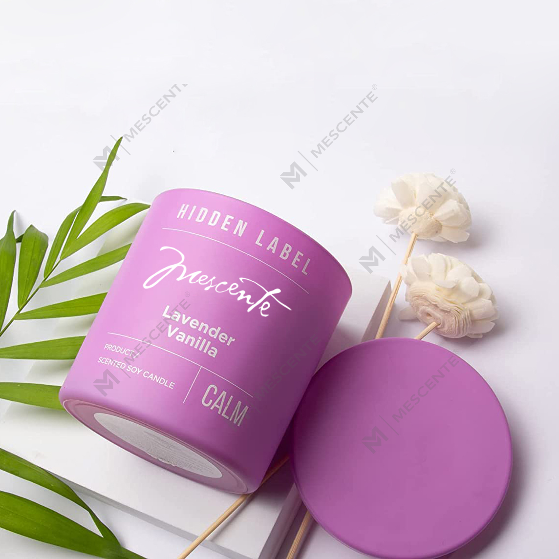 Velas de cera de soja perfumadas con cristales en frascos negros de marca privada de lujo al por mayor de M&Scent