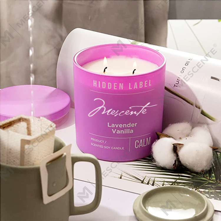 Velas de cera de soja perfumadas con cristales en frascos negros de marca privada de lujo al por mayor de M&Scent