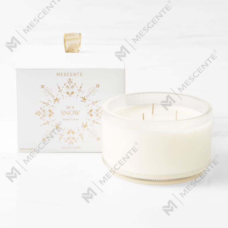 Velas de soja caseras con aroma a claridad orgánica y logotipo personalizado de M&Scent, marca privada en frasco de vidrio