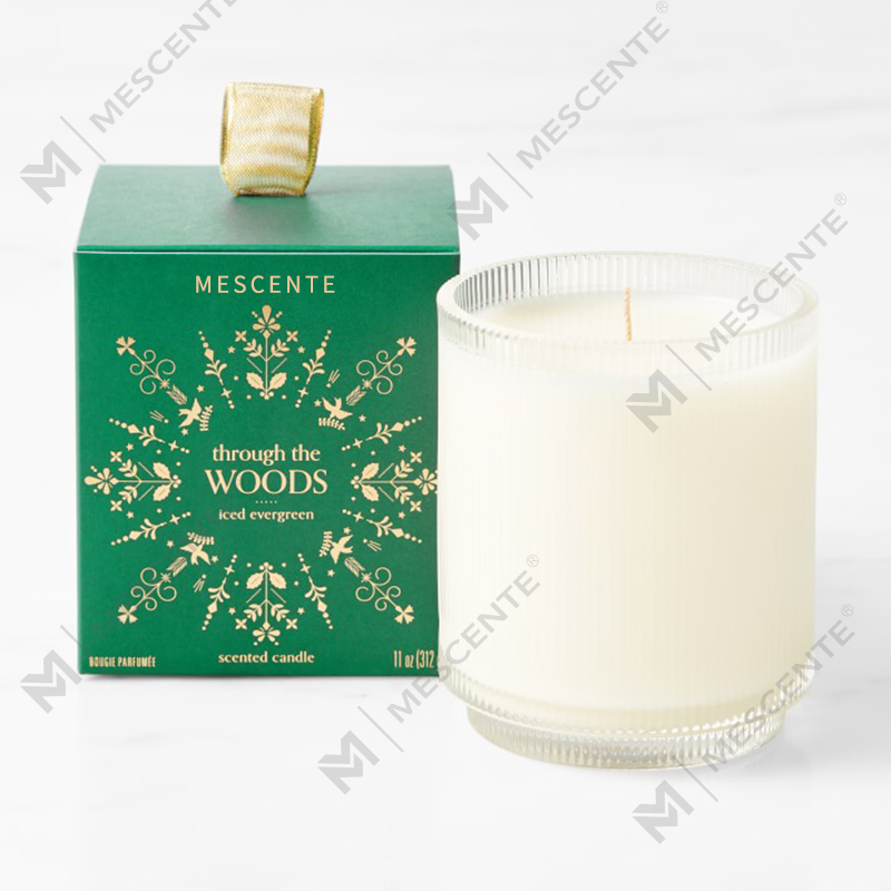 Velas de soja caseras con aroma a claridad orgánica y logotipo personalizado de M&Scent, marca privada en frasco de vidrio
