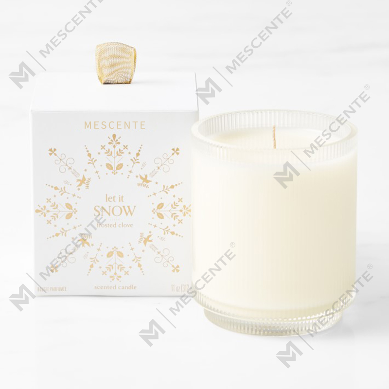 Velas de soja caseras con aroma a claridad orgánica y logotipo personalizado de M&Scent, marca privada en frasco de vidrio