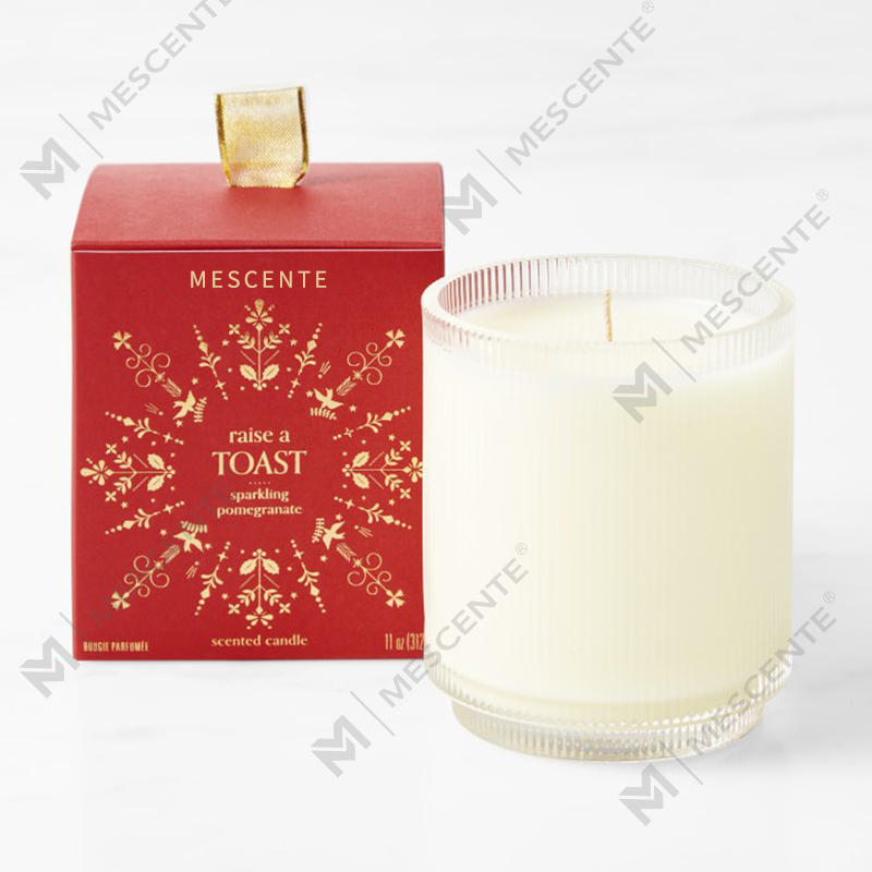 Velas de soja caseras con aroma a claridad orgánica y logotipo personalizado de M&Scent, marca privada en frasco de vidrio