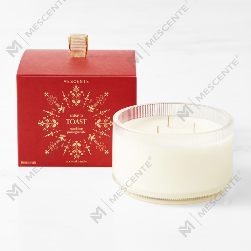 Velas de soja caseras con aroma a claridad orgánica y logotipo personalizado de M&Scent, marca privada en frasco de vidrio