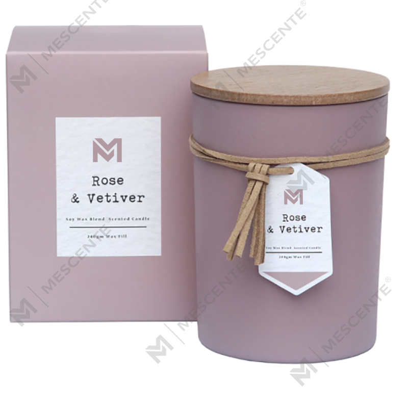 Juego de regalo de velas de cera de soja con aroma a aroma y madera de marca privada al por mayor de M&Scent en frasco de vidrio