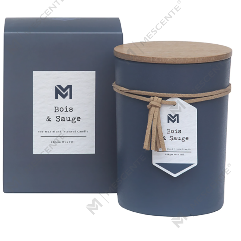 Juego de regalo de velas de cera de soja con aroma a aroma y madera de marca privada al por mayor de M&Scent en frasco de vidrio