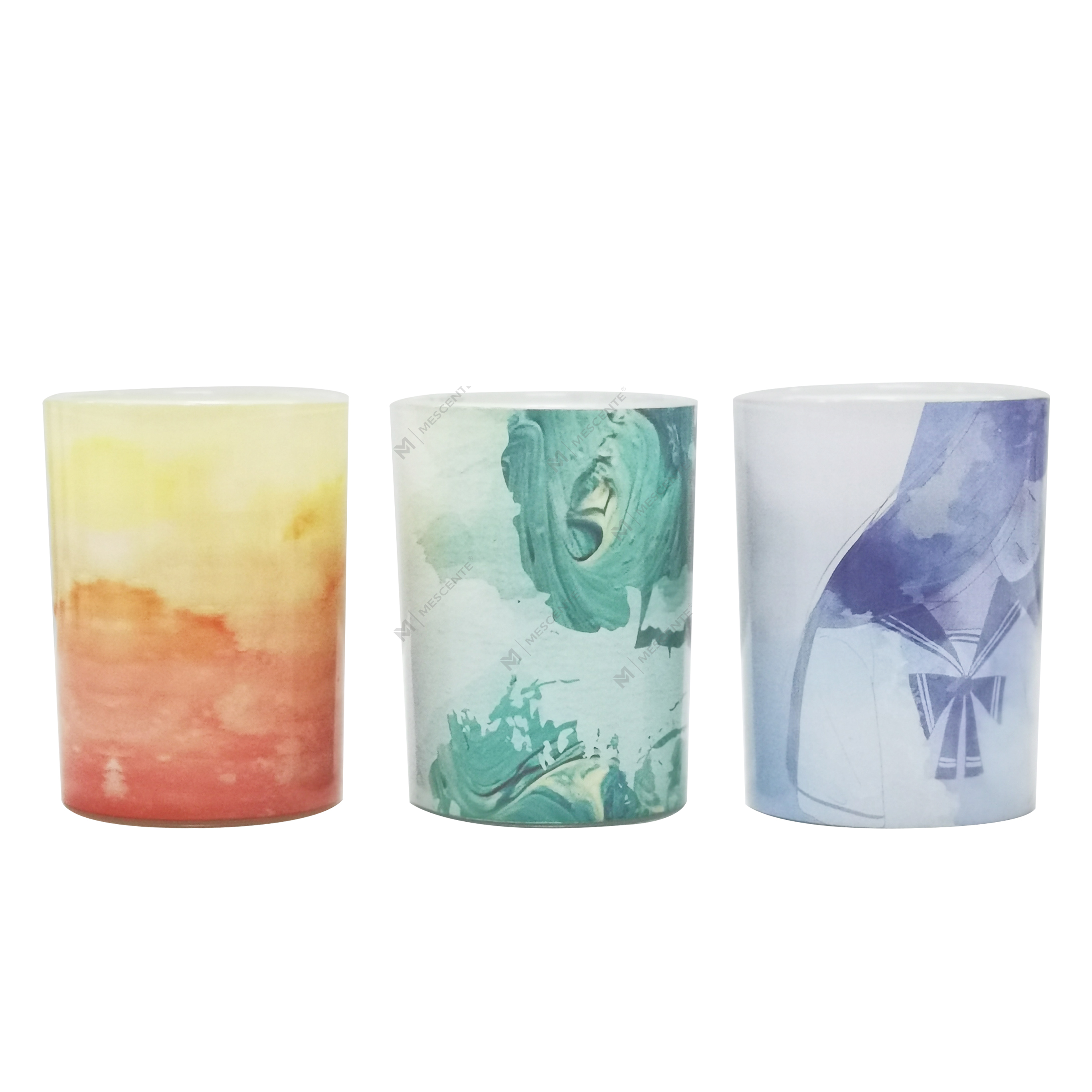 Vela de palma en frasco de vidrio verde de marca privada al por mayor de M&Scent, velas espirituales