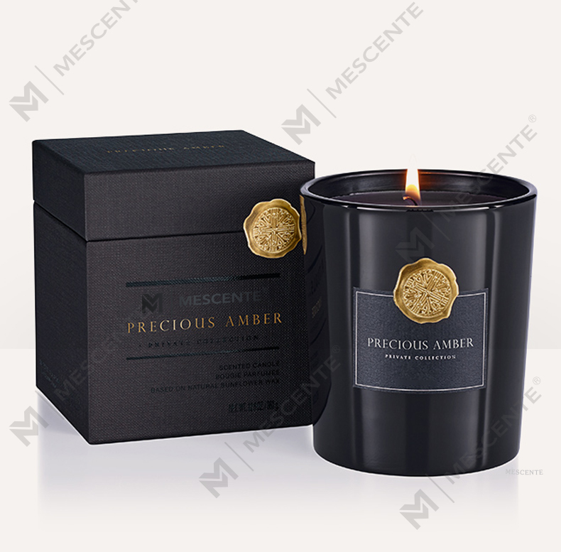 Frascos de vidrio decorativos de marca privada personalizados de lujo de M&Scent, velas de cera de soja perfumadas