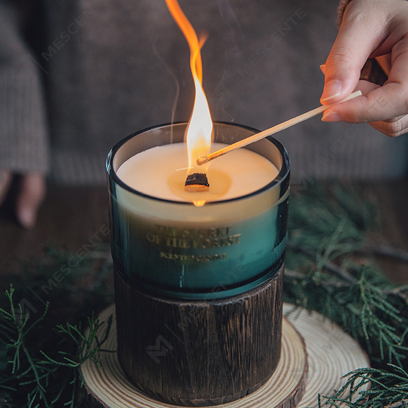 Frascos de vidrio personalizados de M&Scent para pedidos al por mayor, velas de cera de soja perfumadas con cristales
