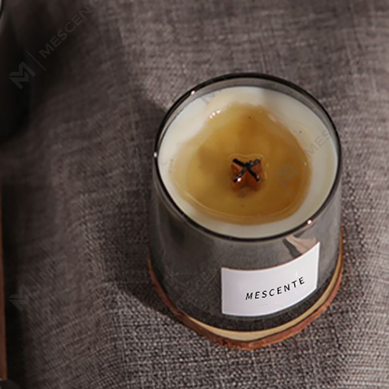 Frascos de vidrio de lujo de M&Scent, mechas de madera de cristal, velas de cera de soja perfumadas, velas de boda