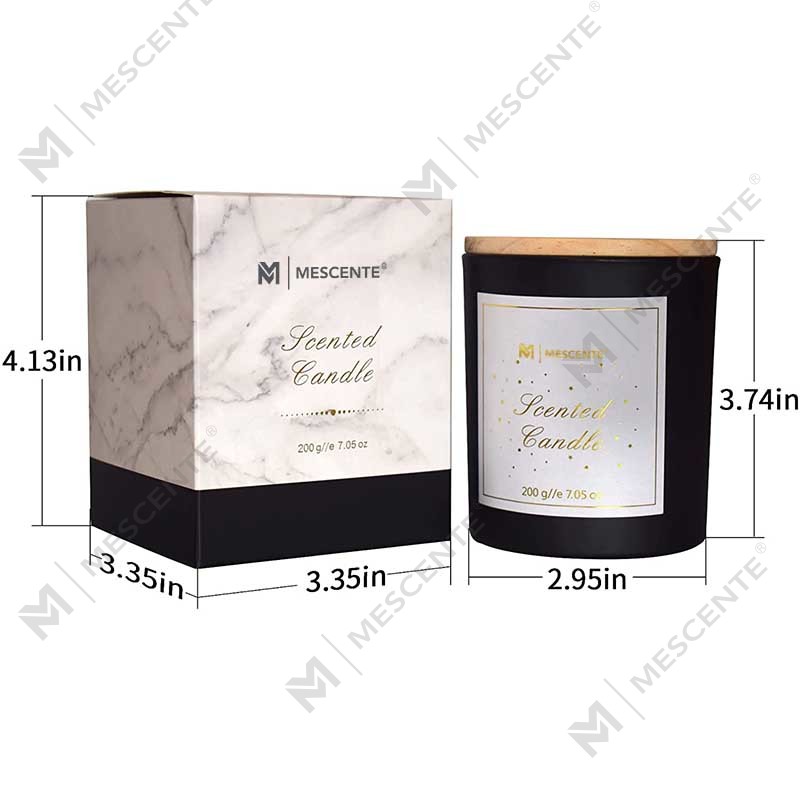 Mini botella redonda de cristal con logotipo personalizado de M&Scent Velas perfumadas de cera de soja y café fuertes con caja a granel