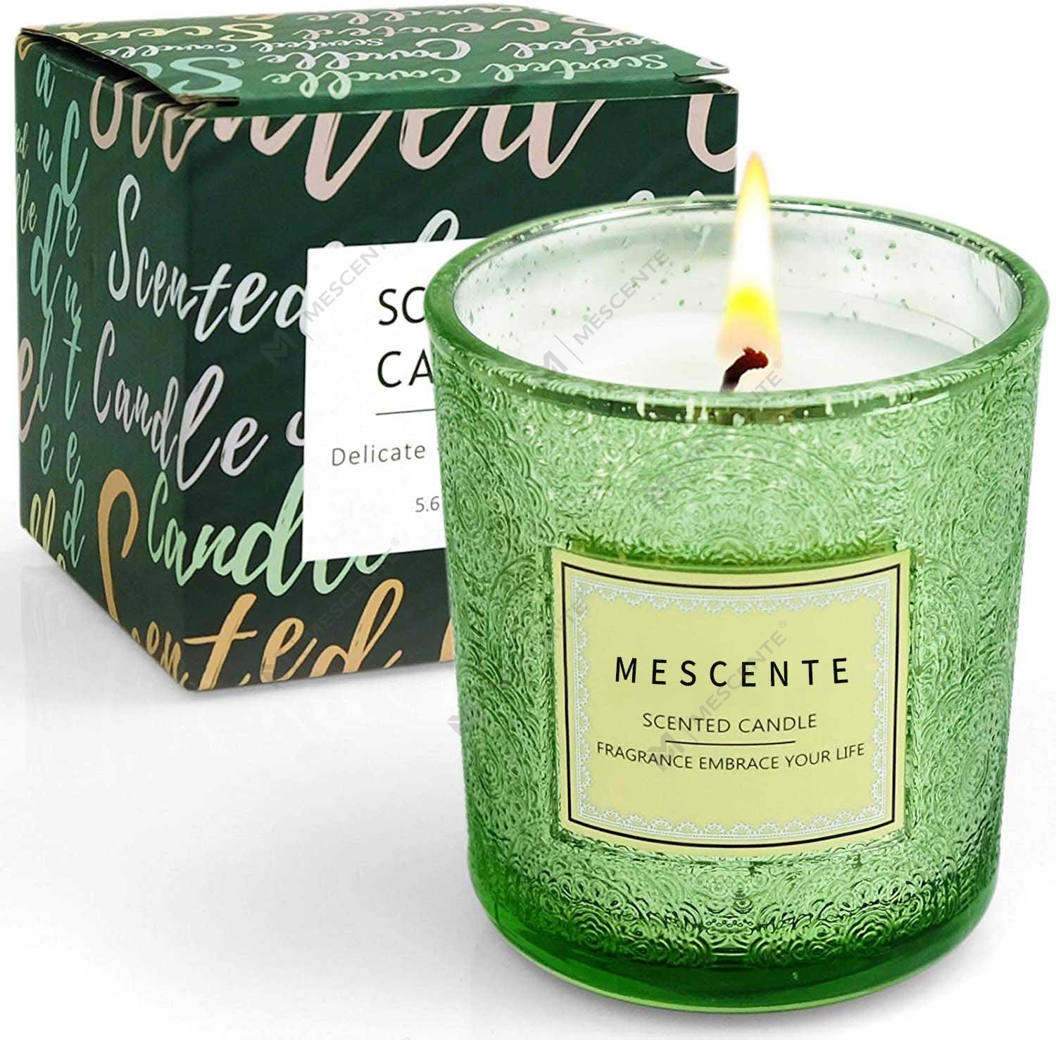 Fabricantes personalizados al por mayor Embalaje de regalo de decoración del hogar de lujo Tarro de color Vela perfumada con cera y flores secas