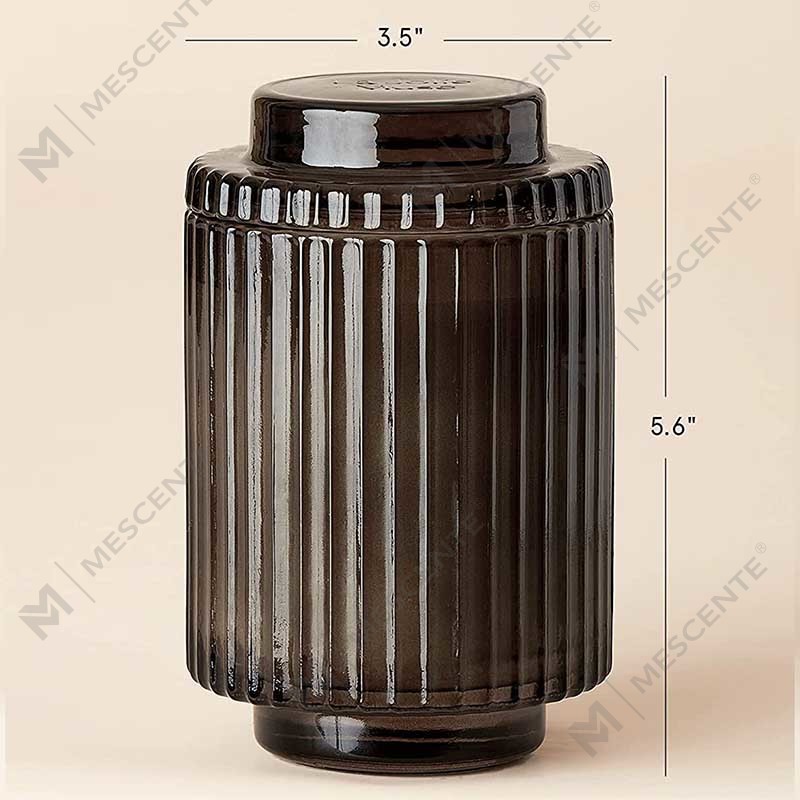 Juego de velas redondas de cerámica con logotipo personalizado, cera de soja y coco orgánico, con aroma a rosa y flores secas de cristal