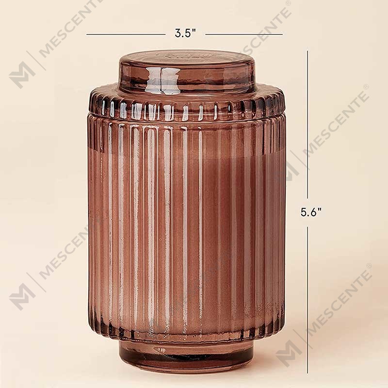 Juego de velas redondas de cerámica con logotipo personalizado, cera de soja y coco orgánico, con aroma a rosa y flores secas de cristal