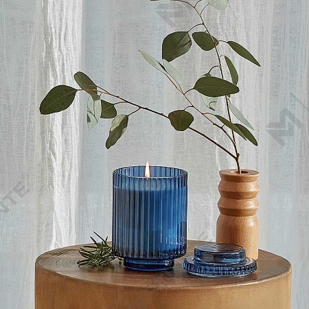 Wholesale Custom Logo Spa Round Ceramic Organic Coconut Soy Wax Rose Scented Candle Set With Crystal Dried Flowers