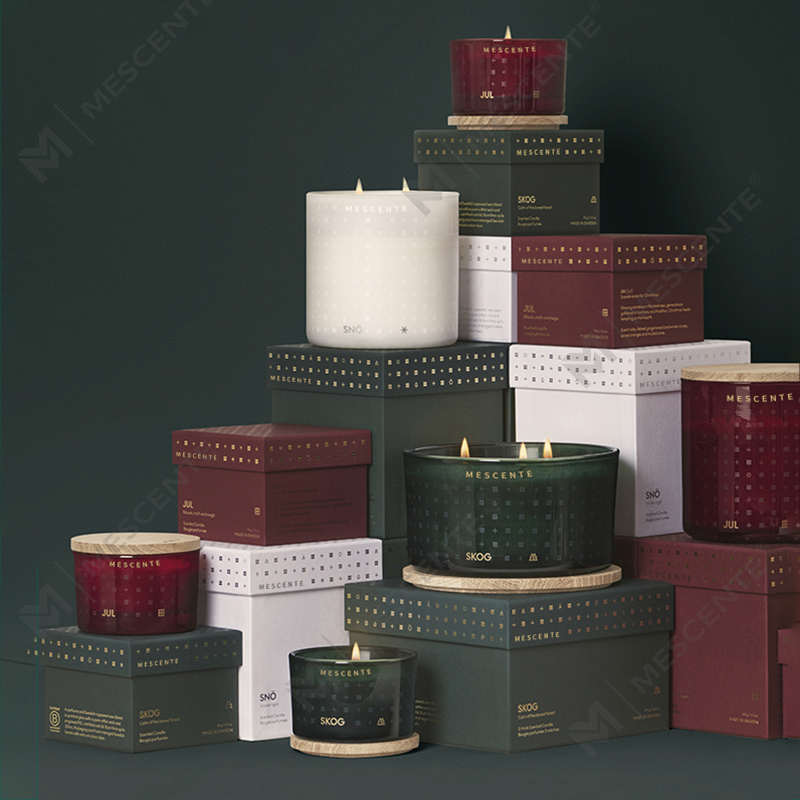 Velas de cera de soja perfumadas decorativas navideñas hechas a mano a medida de lujo de M&Scent con caja de regalo