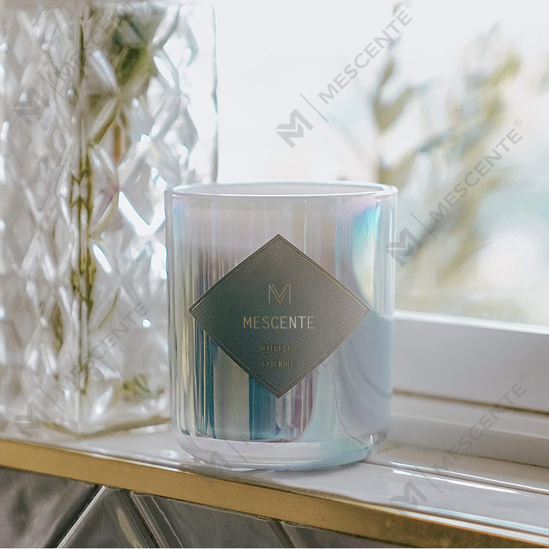 Frascos vacíos de vidrio transparente esmerilado blanco negro para velas de mecha con tapa