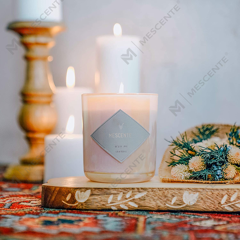 Frascos vacíos de vidrio transparente esmerilado blanco negro para velas de mecha con tapa