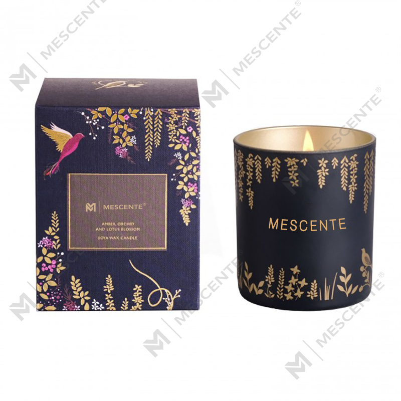 Velas de mecha de madera negra personalizadas de marca privada, lujo perfumado con cristales