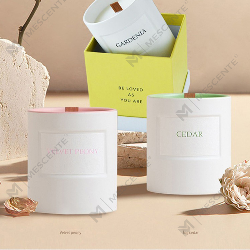 Frascos de vidrio de fragancia para el hogar de lujo personalizados al por mayor de M&Scent, velas de cera de soja perfumadas 