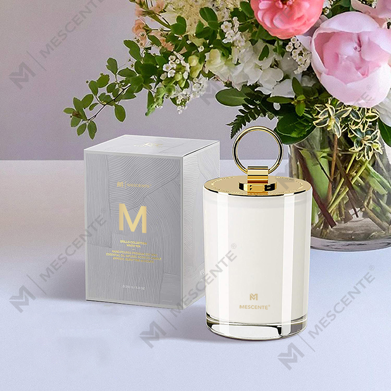 Velas perfumadas para bodas personalizadas con logotipo de cera de soja blanca de lujo de M&Scent, velas de campamento personalizadas