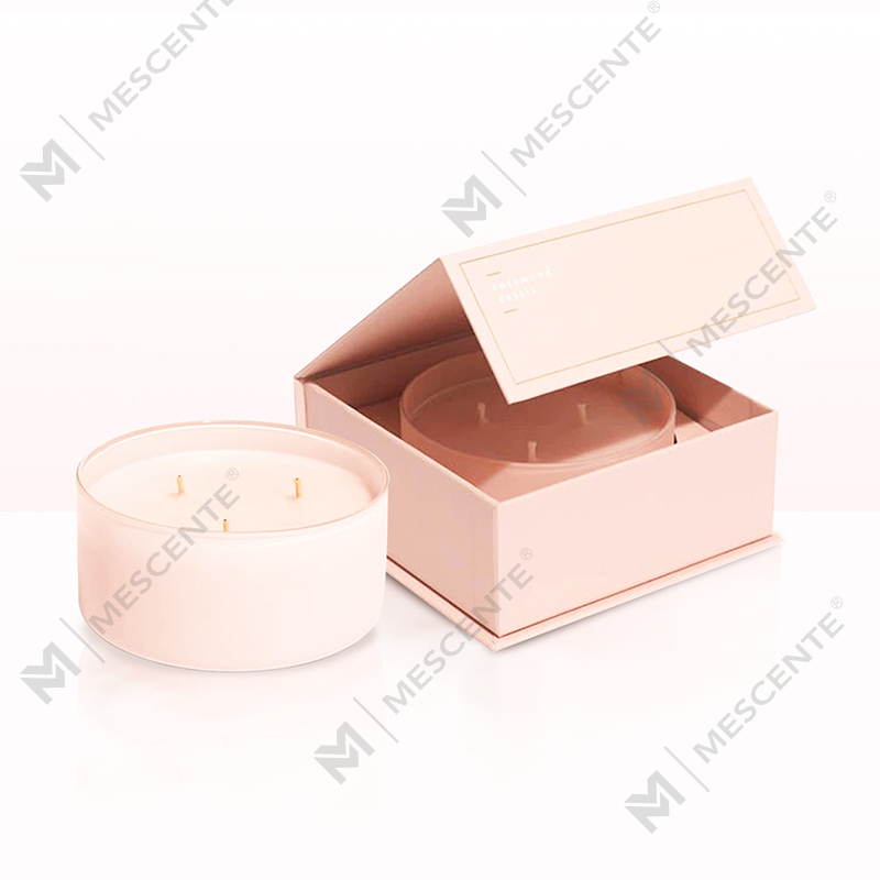 Velas perfumadas grandes de lujo de 3 mechas de M&Scent con tapa de madera