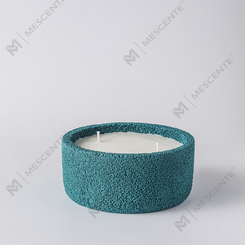 Velas de pilar espiritual con logotipo hecho a mano de lujo de M&Scent, vidrio perfumado con cristales, vela de 3 mechas