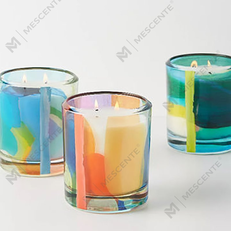 Velas de cera de soja con aroma a cristal y vidrio negro al por mayor de decoración personalizada de lujo de M&Scent