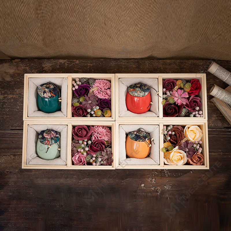 M&Scent Decoración de lujo Pedido al por mayor Pilar de cerámica Aromaterapia Vela de parafina