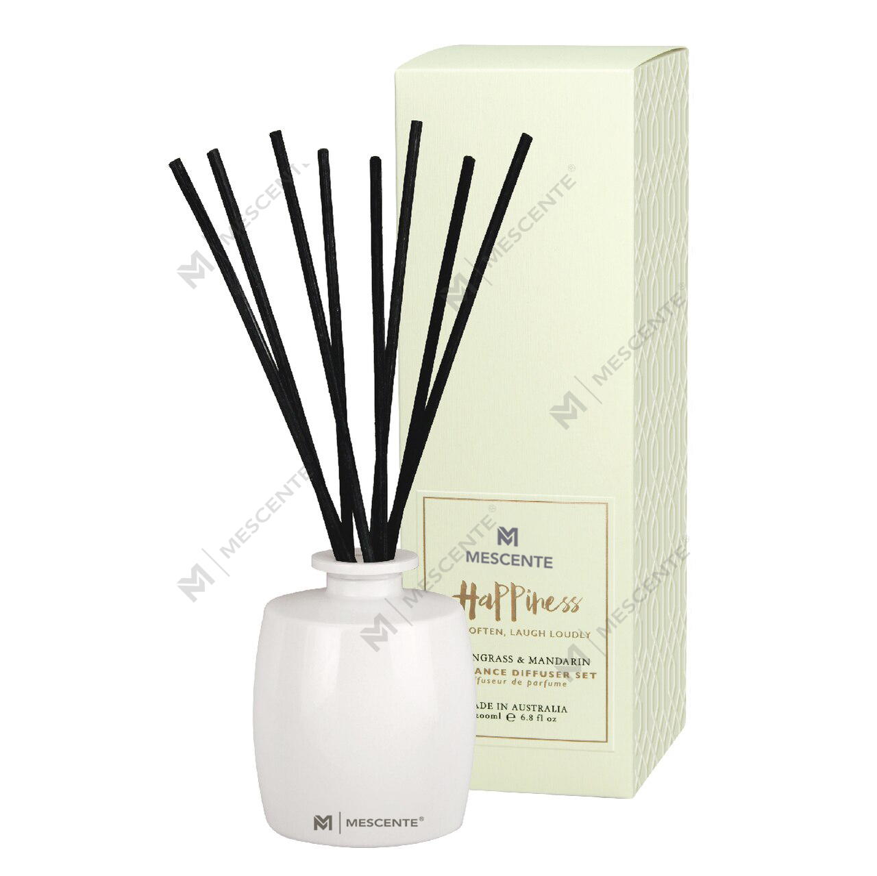 Juego de regalo difusor de láminas de aroma Home Essentials con botellas de vidrio grandes de M&Scent con palitos de ratán