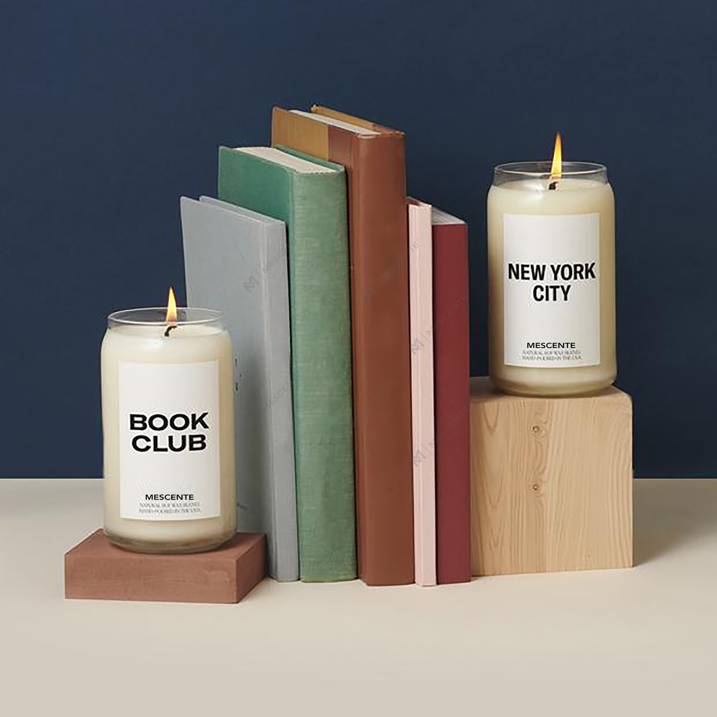 Velas de madera lechosas de cerámica orgánicas personalizadas de M&Scent, recipiente para velas