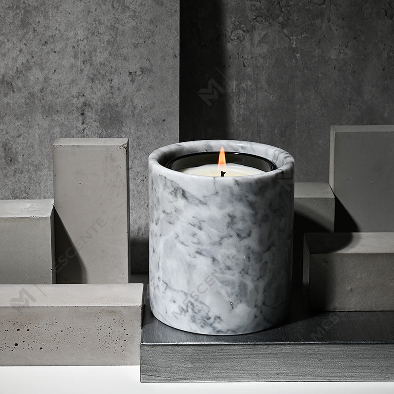 Velas de cera de soja con aroma a cristal y vidrio negro al por mayor de decoración personalizada de lujo de M&Scent