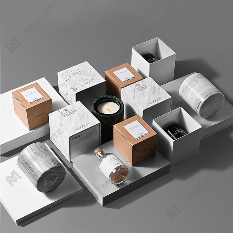 Velas de cera de soja con aroma a cristal y vidrio negro al por mayor de decoración personalizada de lujo de M&Scent