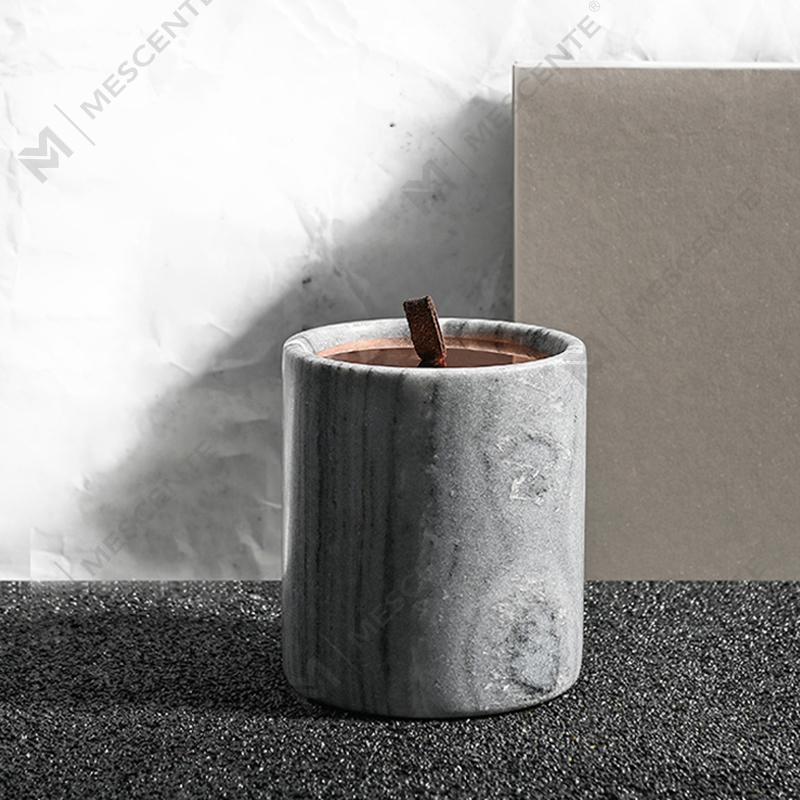 Velas de cera de soja con aroma a cristal y vidrio negro al por mayor de decoración personalizada de lujo de M&Scent