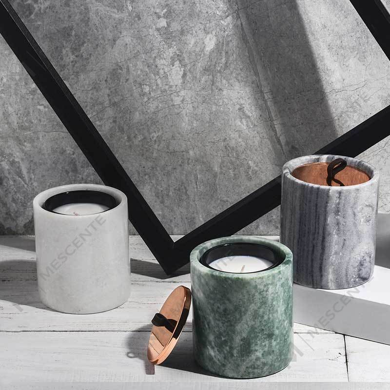 Velas de cera de soja con aroma a cristal y vidrio negro al por mayor de decoración personalizada de lujo de M&Scent